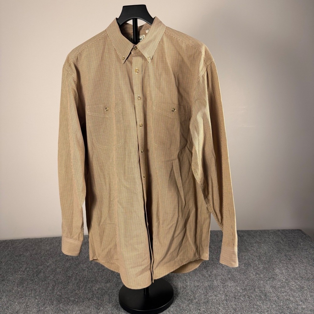 Lot of 2 LL Bean Mens Tall Long Sleeve Button Down Plaid Micro Check Shirts - Picture 2 of 16